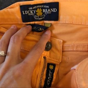 Lucky brand skinny orange jeans